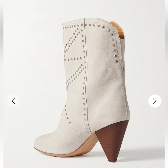 Isabel Marant Deezia Studded Suede Ankle Boots off-white 7 38 - Picture 2 of 11